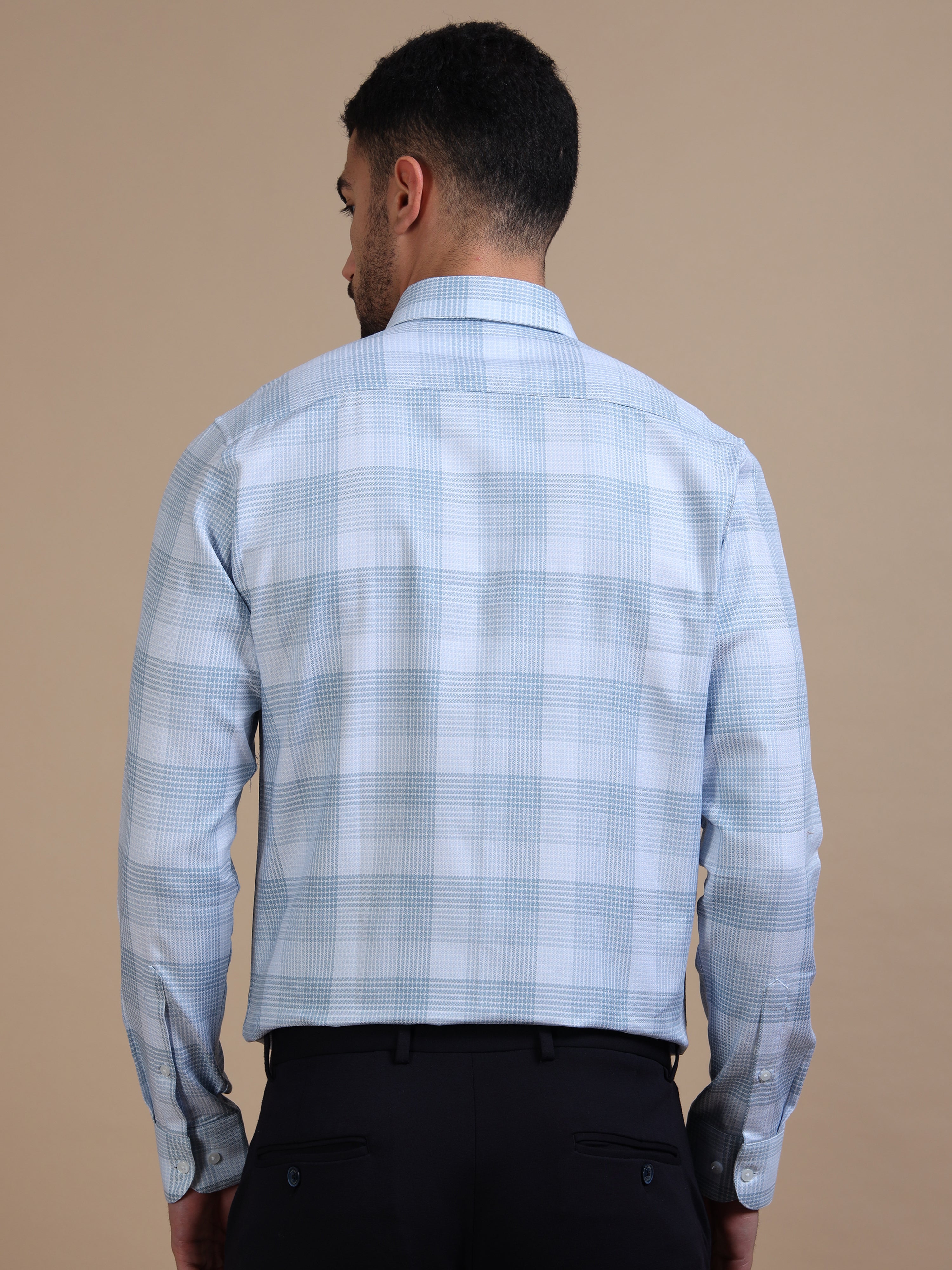 Satire Blue Formal Check Shirt