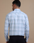 Satire Blue Formal Check Shirt