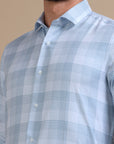 Satire Blue Formal Check Shirt