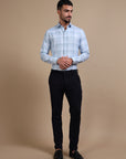 Satire Blue Formal Check Shirt