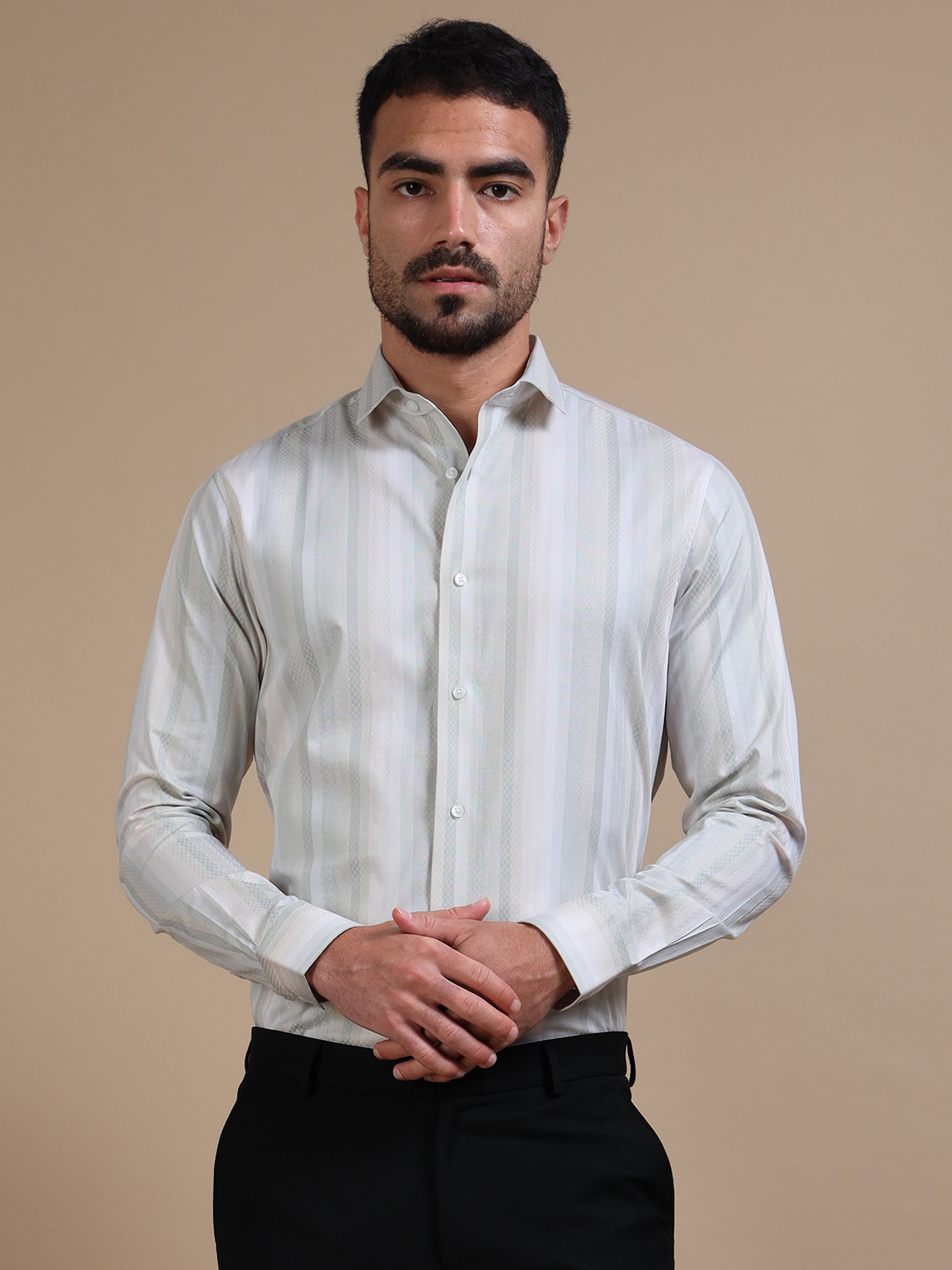 Green Stripe Premium Formal Shirt