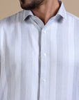 Grey Broad Stripe Formal Shirt