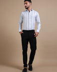 Grey Broad Stripe Formal Shirt