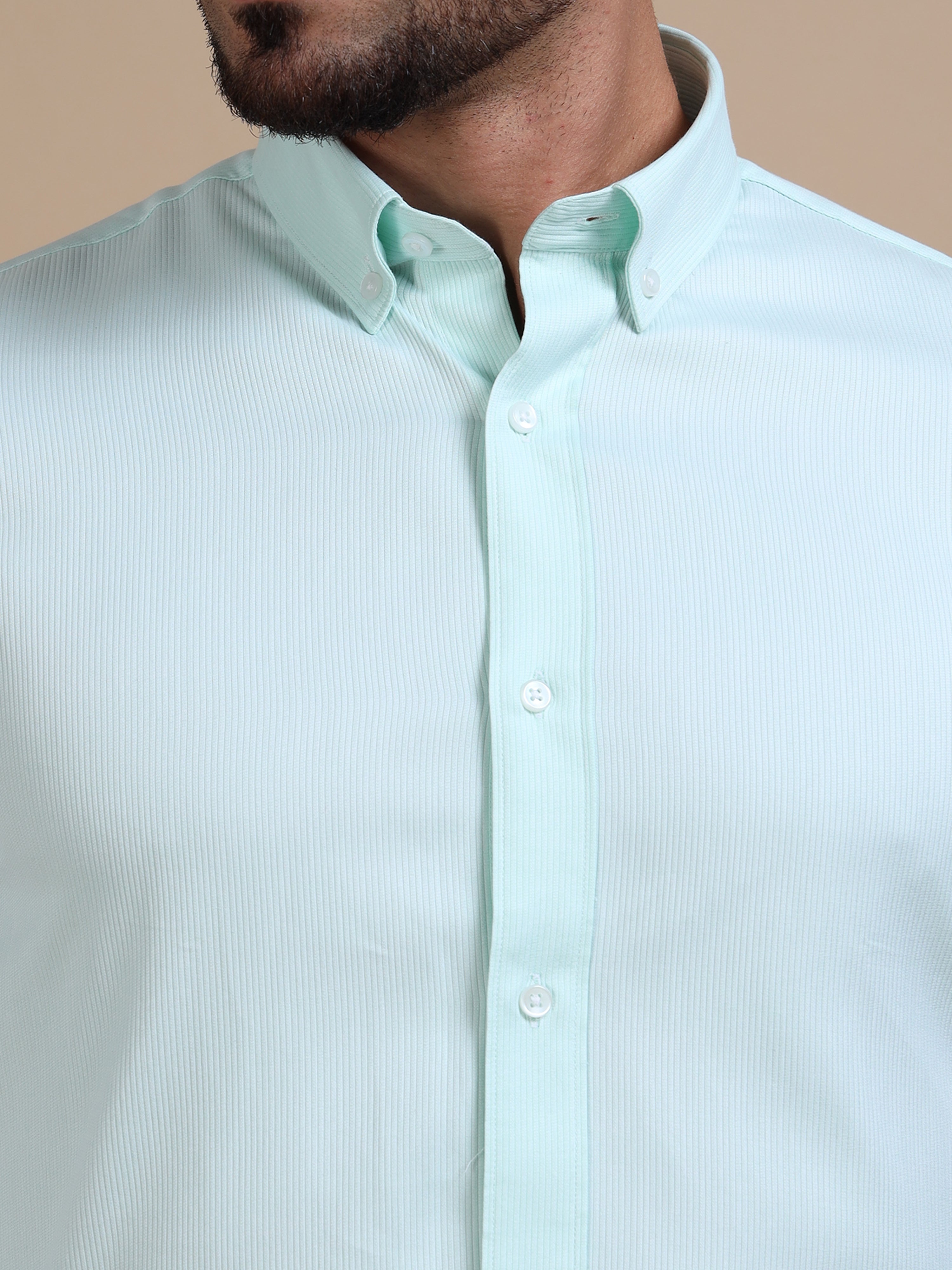 Green Zen Button-down Stripe Shirt