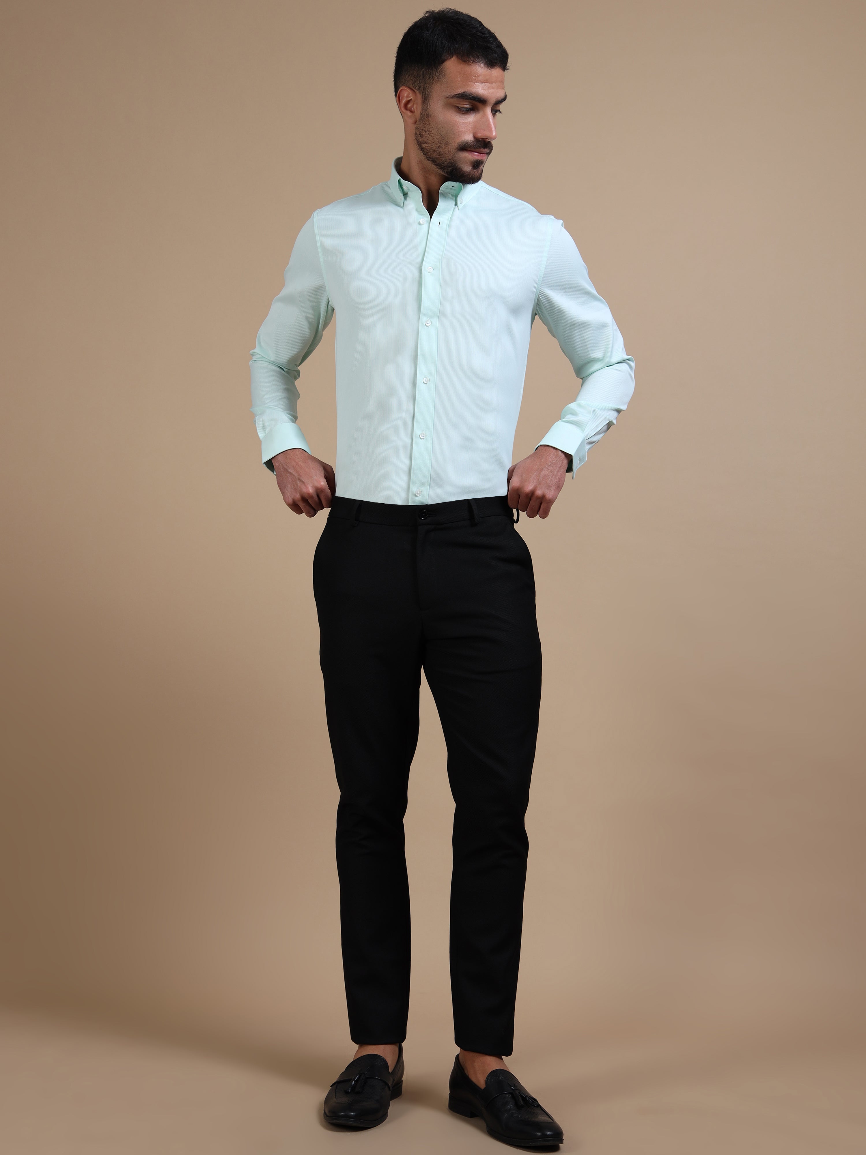 Green Zen Button-down Stripe Shirt