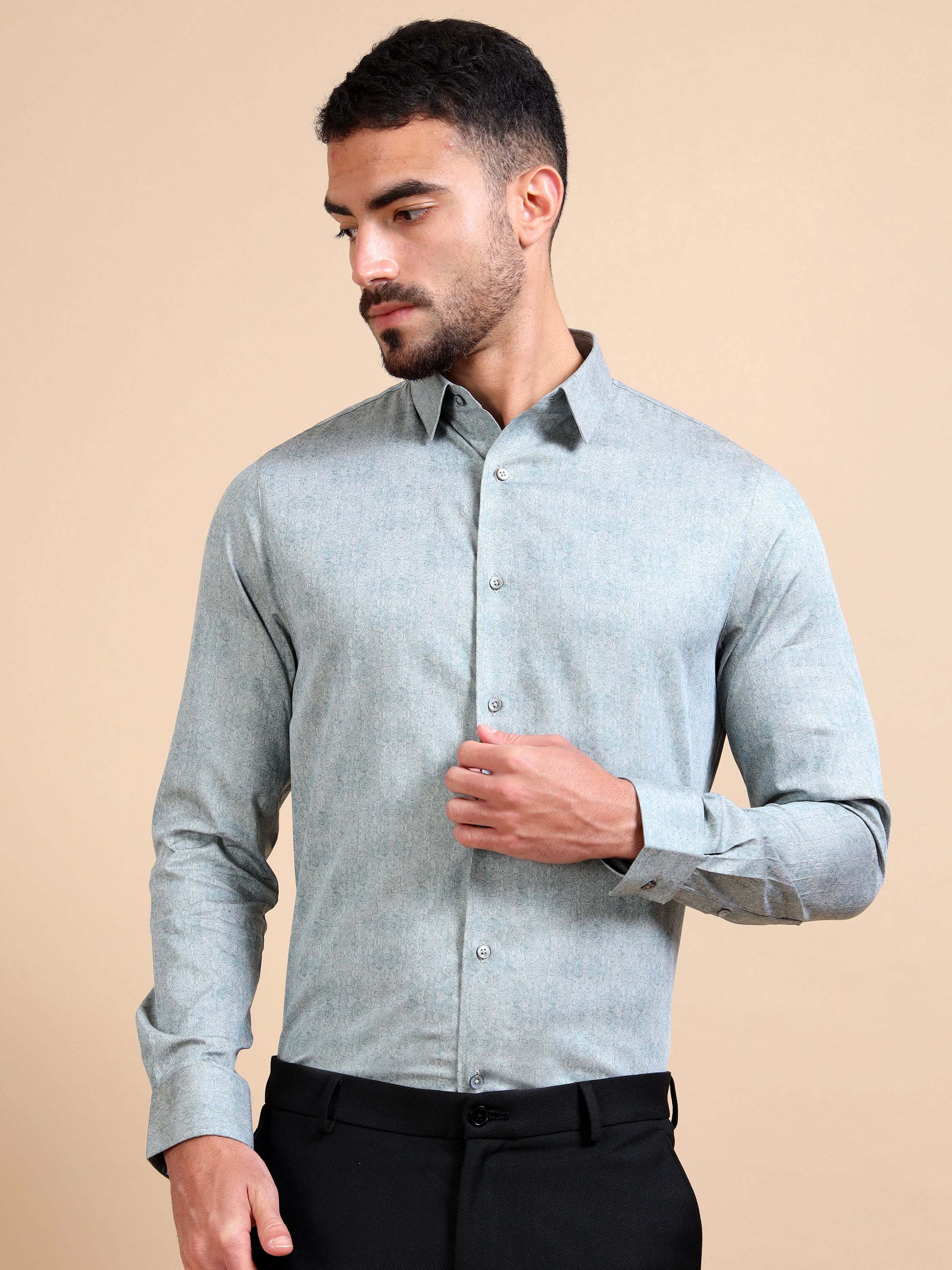 Blue Antique Jacquard Premium Shirt