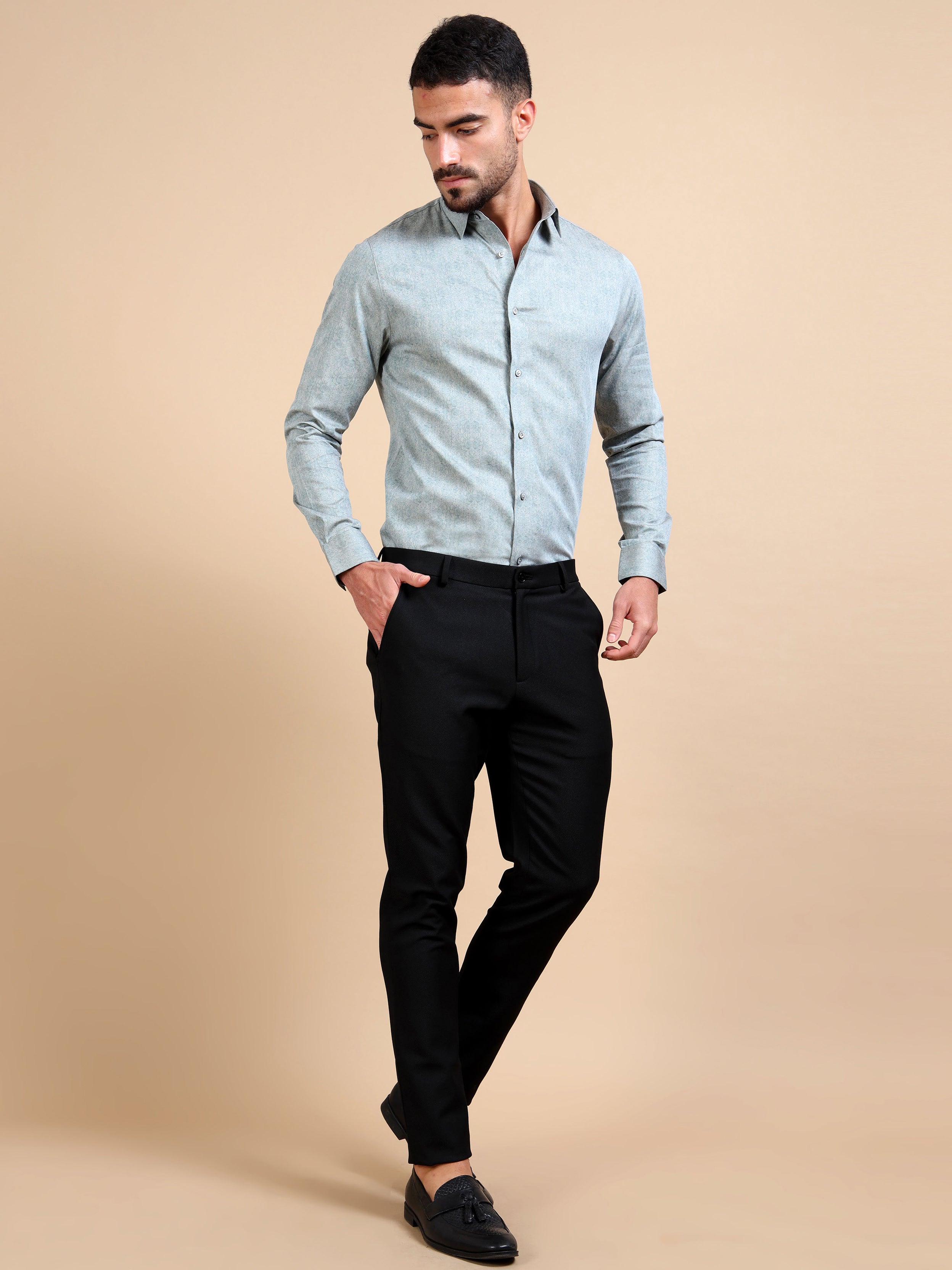 Blue Antique Jacquard Premium Shirt