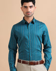 Teal Striped Shirt