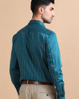 Teal Striped Shirt