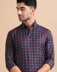 Premium Burgundy Checkered Shirt