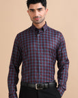 Premium Burgundy Checkered Shirt