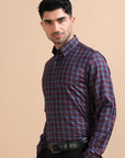 Premium Burgundy Checkered Shirt