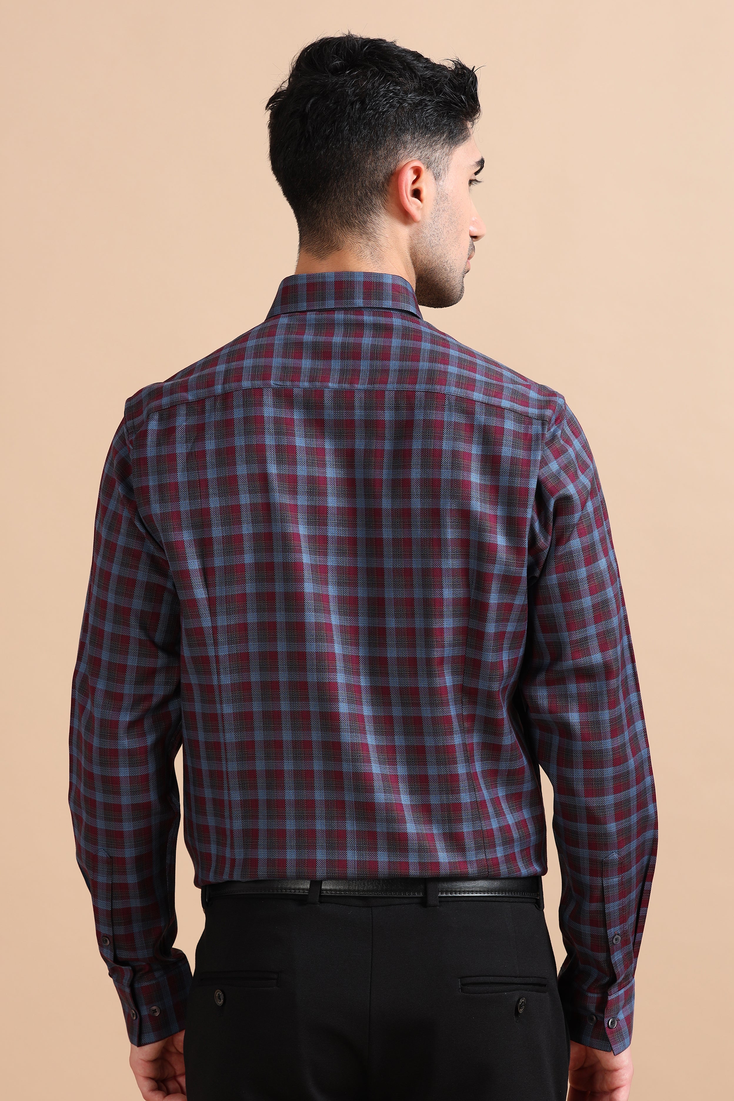 Premium Burgundy Checkered Shirt