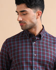 Premium Burgundy Checkered Shirt