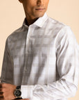 White Grey Check Shirt