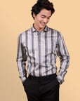 Grey Stripe Festive Shirt EOSS