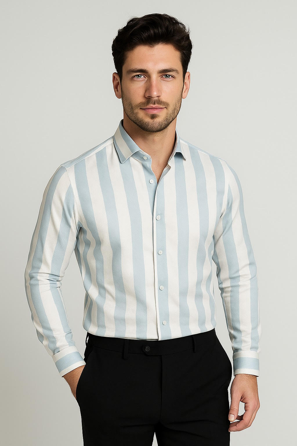 Blue Cutway Formal Shirt