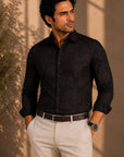 Black Coffee Jacquard Shirt