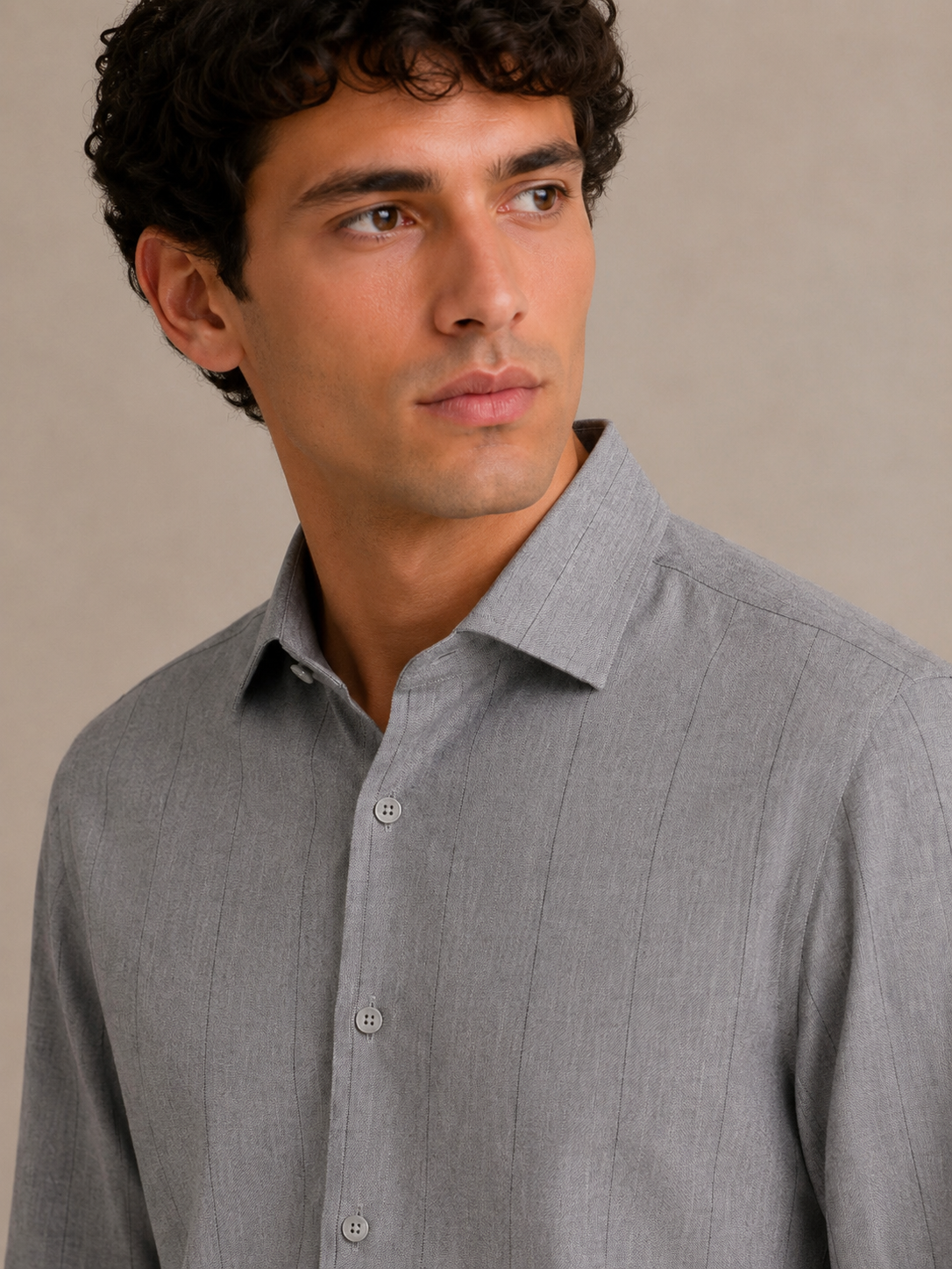 Grey Luxe Stripe Shirt