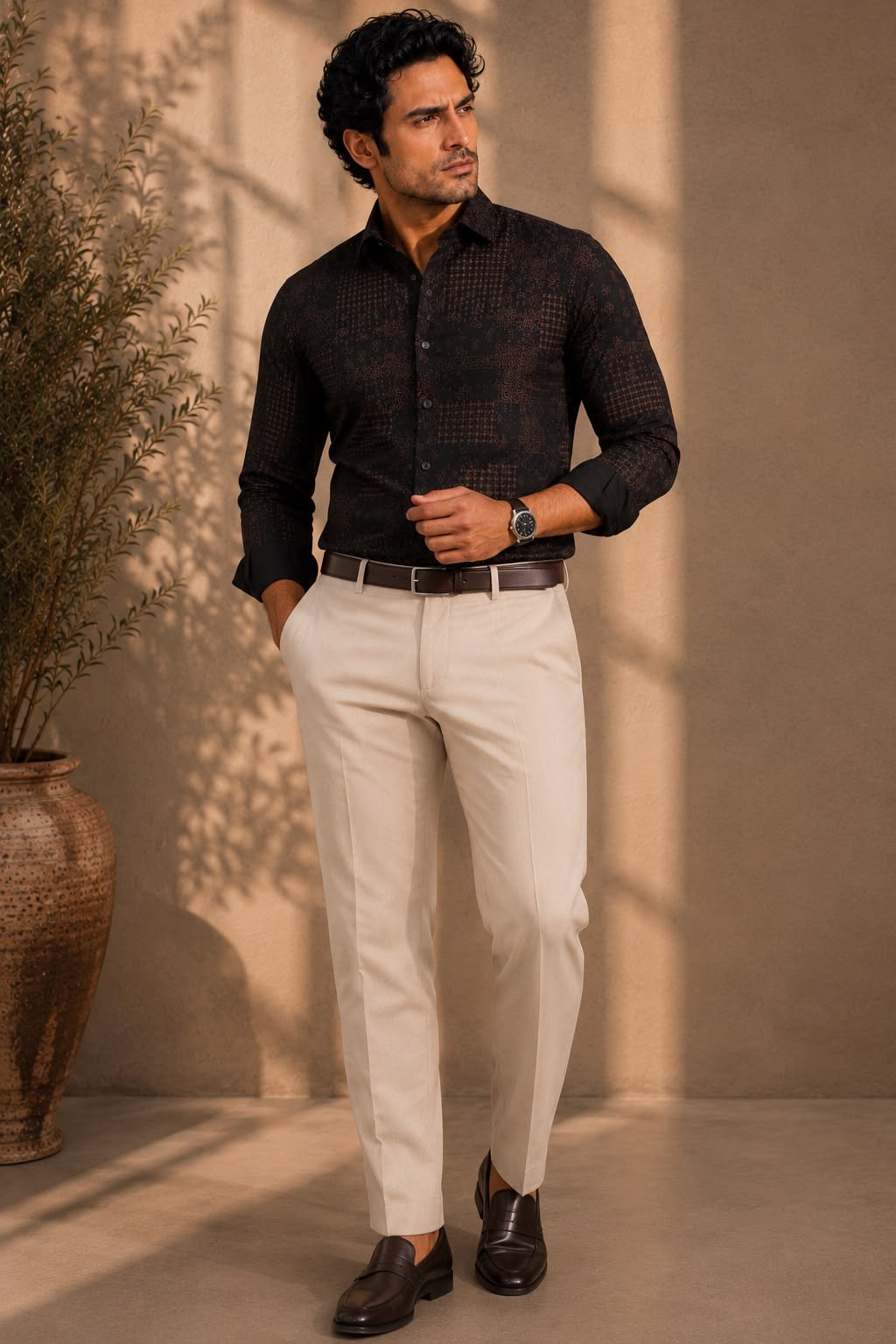 Black Coffee Jacquard Shirt
