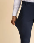 Slate Blue Zipper Pants - 4 way Jet-Setter