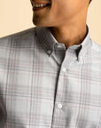 Light Grey Button-Down Check Shirt