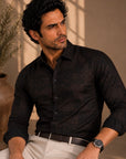 Black Coffee Jacquard Shirt