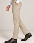 Khaki woven 4 way stretch  trouser