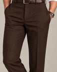 Brown woven 4 way stretch trouser