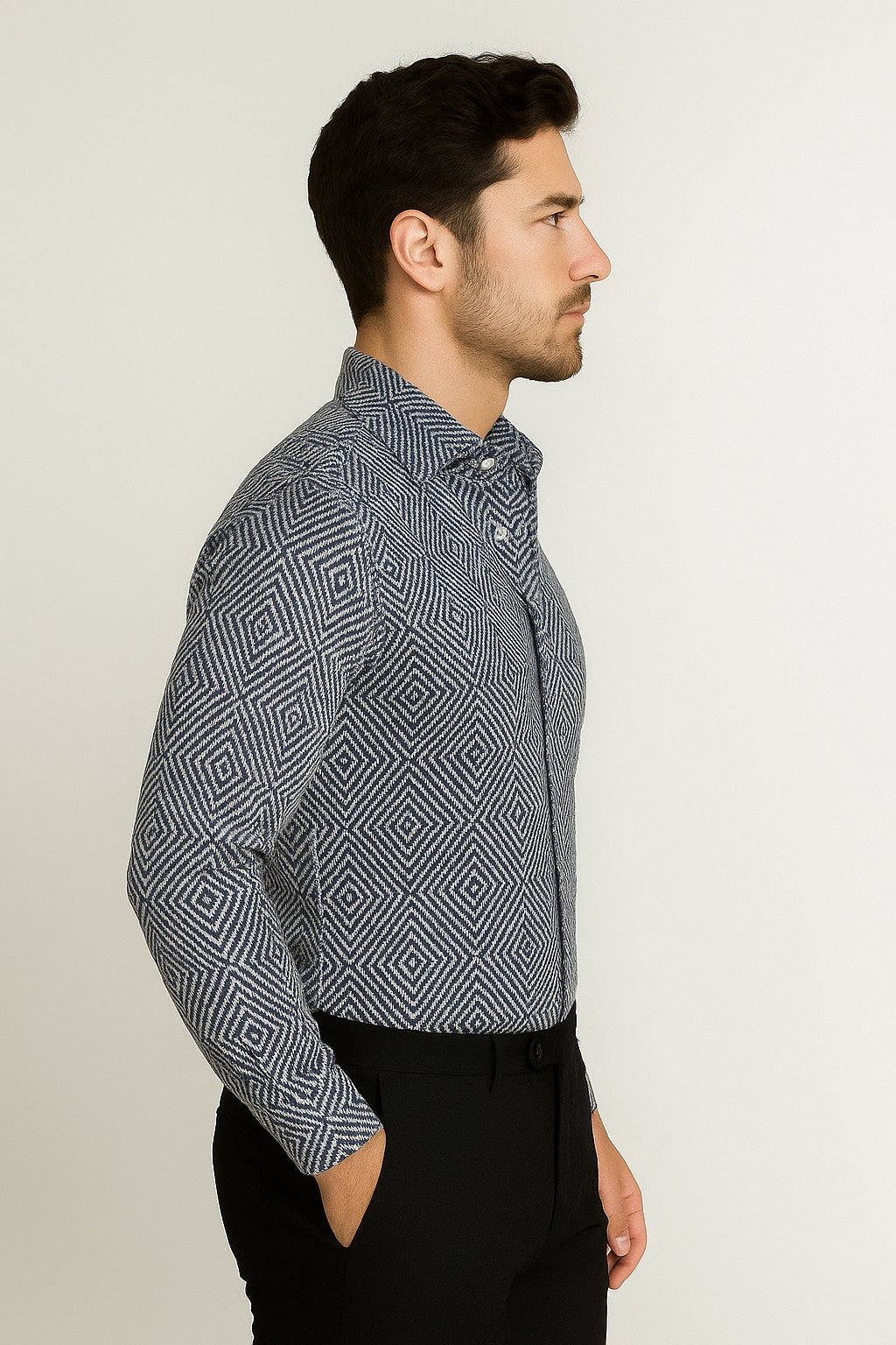 Structured Navy Occassion Shirt