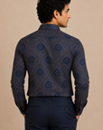 Navy Smart Jaquard Shirt