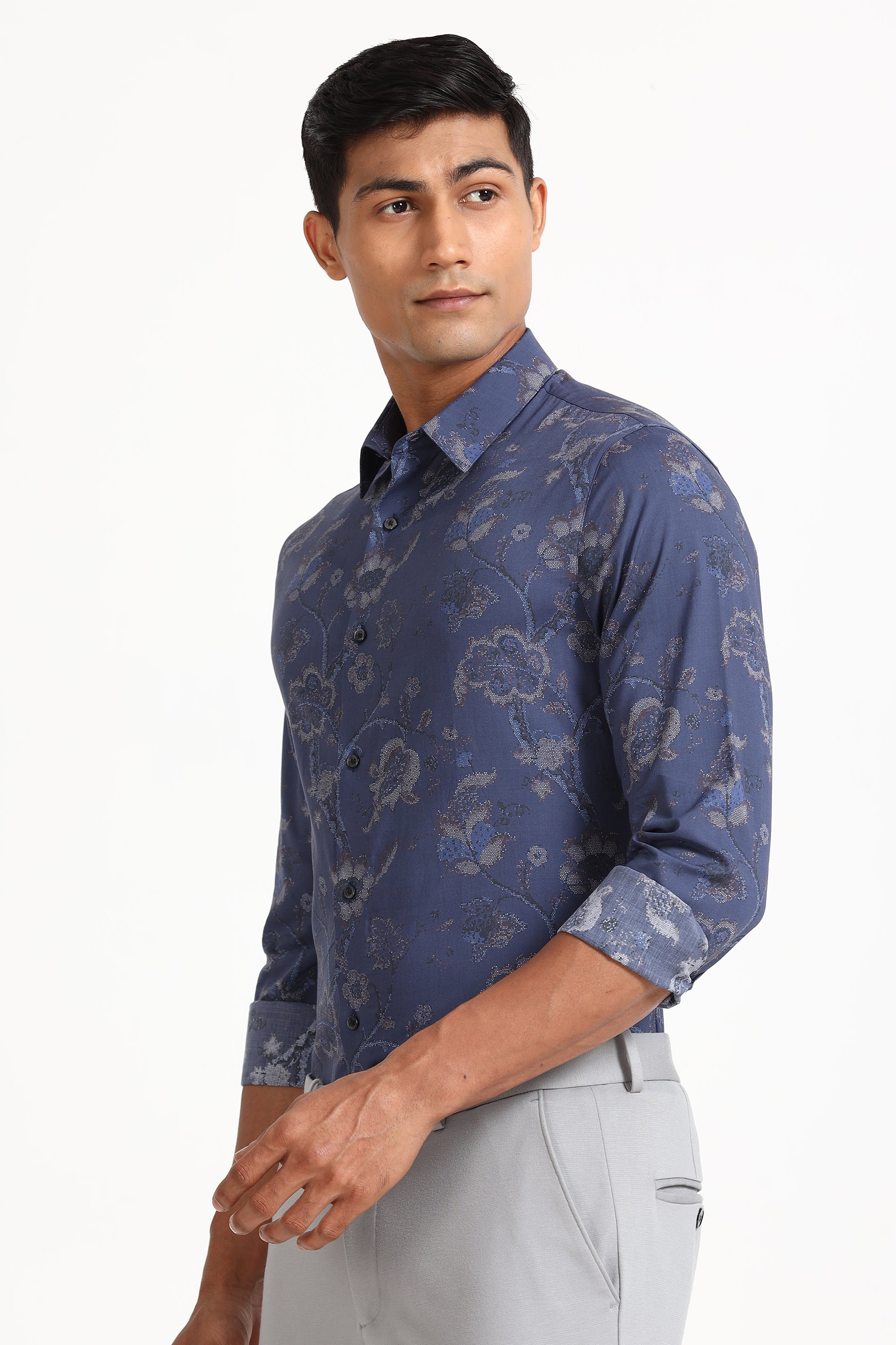 Blue Cameo Printed Shirt