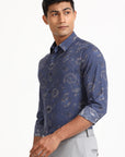 Blue Cameo Printed Shirt