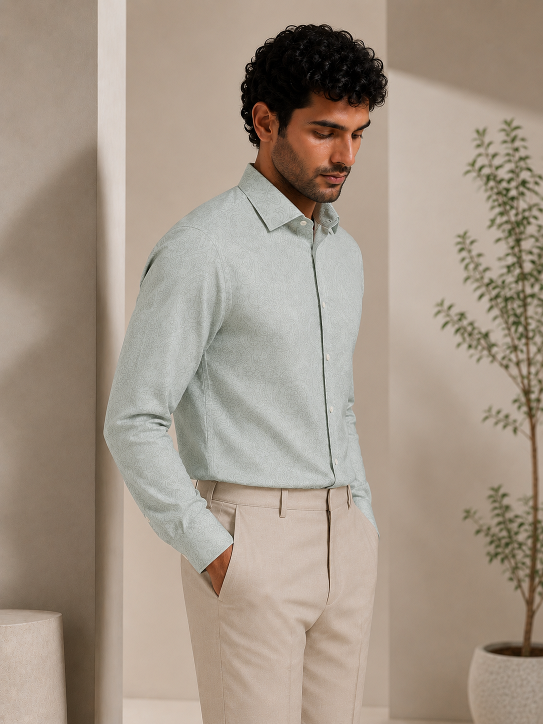 Green Jacquard Shirt