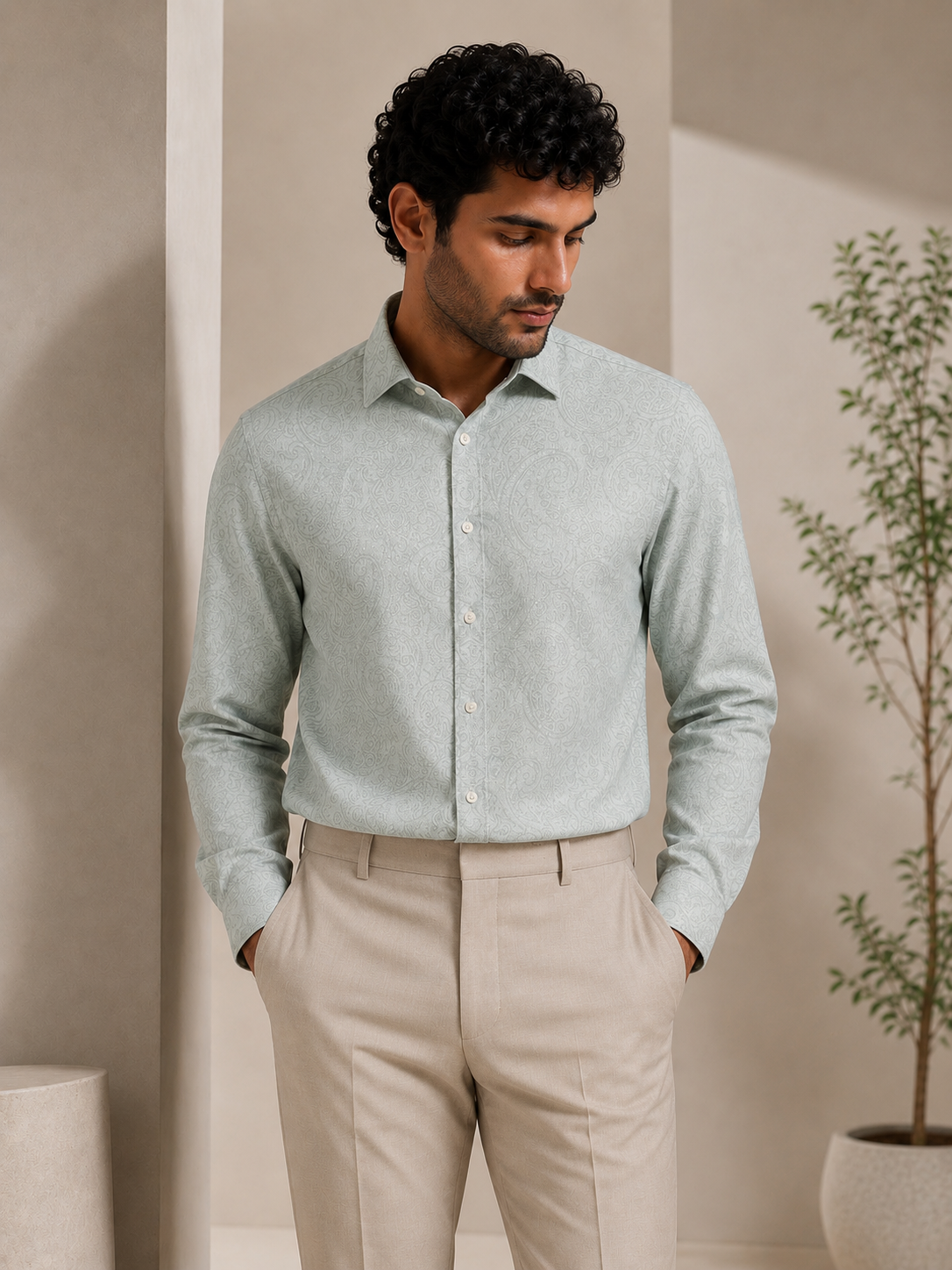 Green Jacquard Shirt