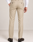 Khaki woven 4 way stretch  trouser