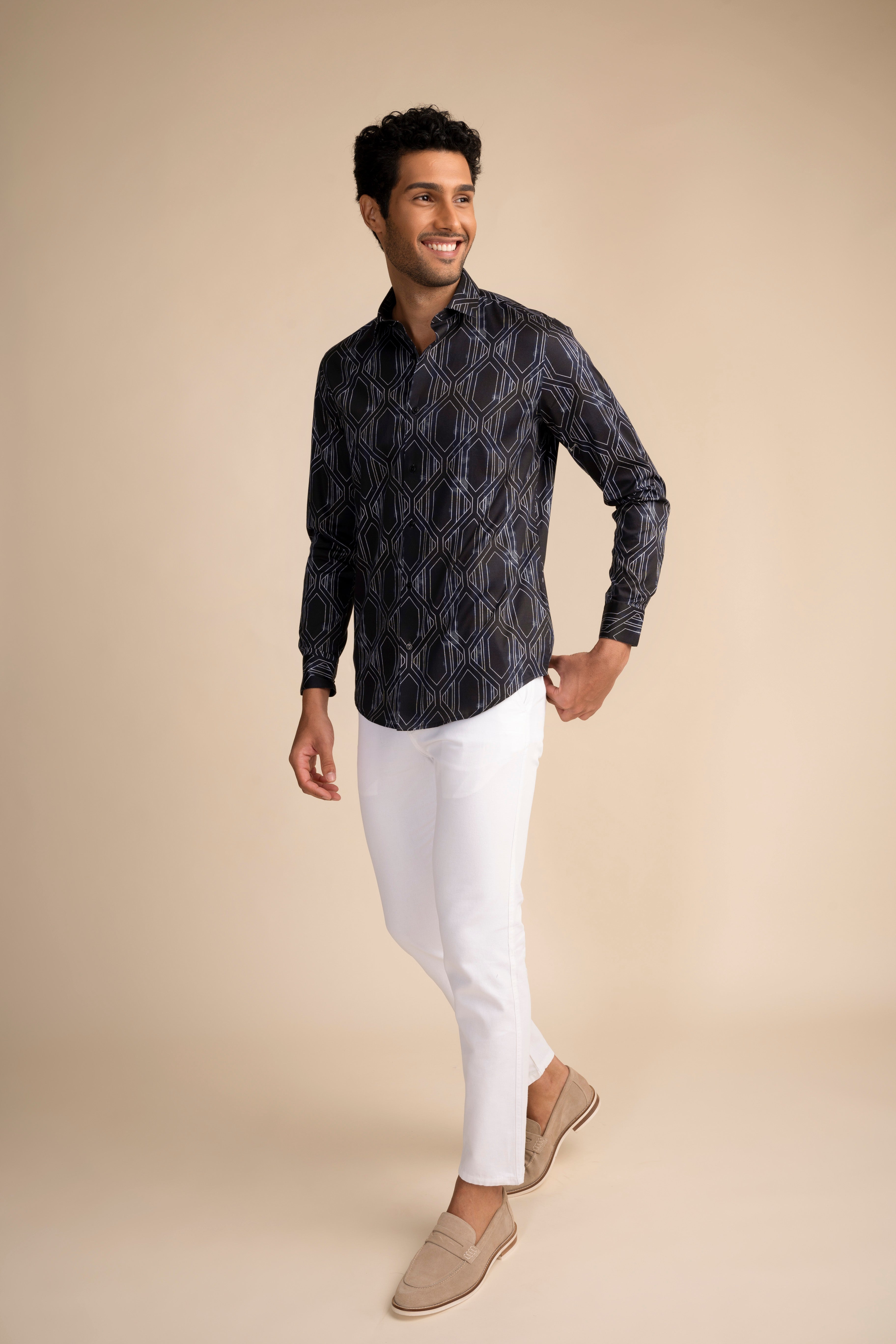 Navy Rosette Shirt EOSS