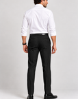 Black woven 4 way stretch  trouser