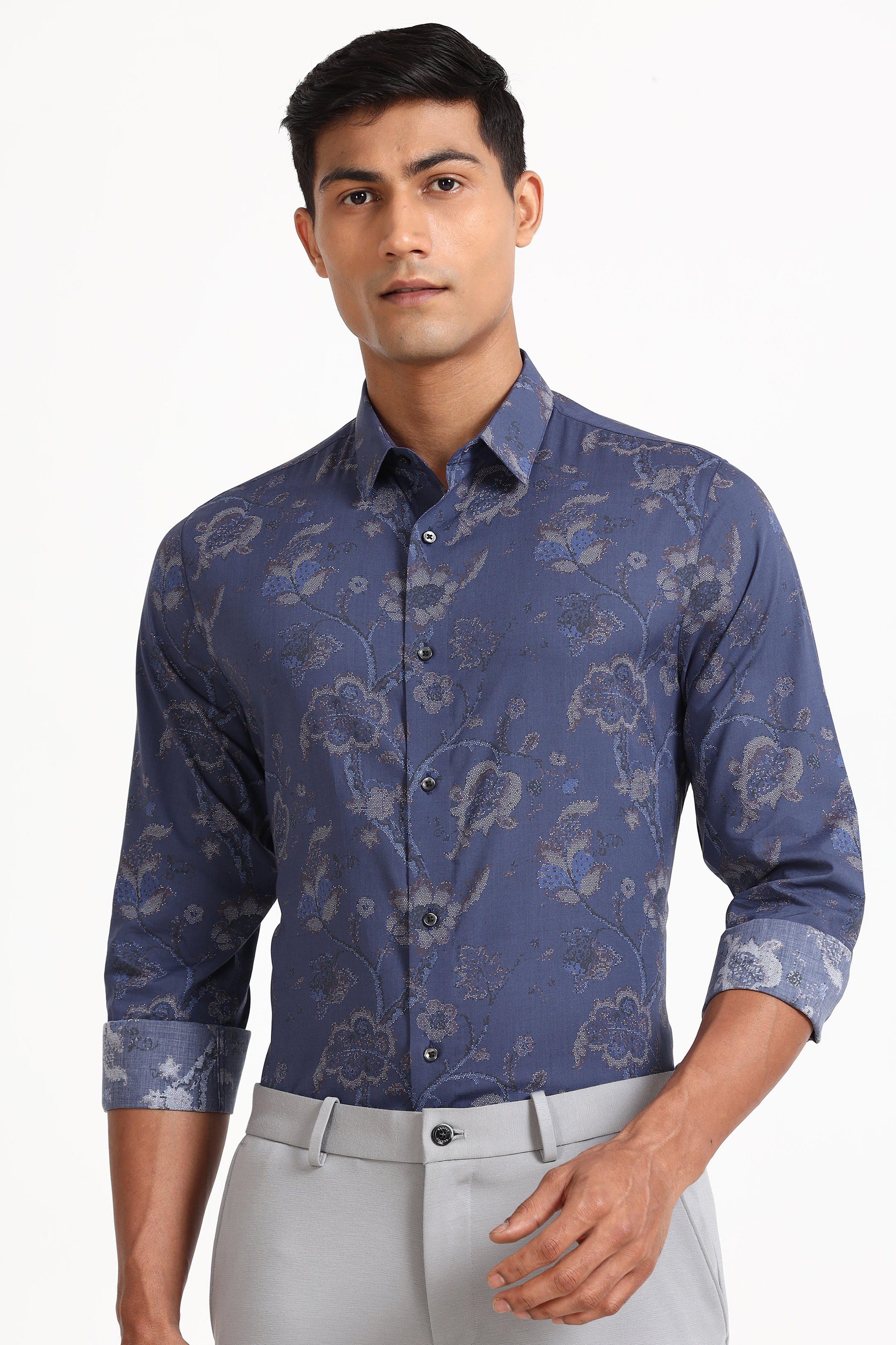 Blue Cameo Printed Shirt