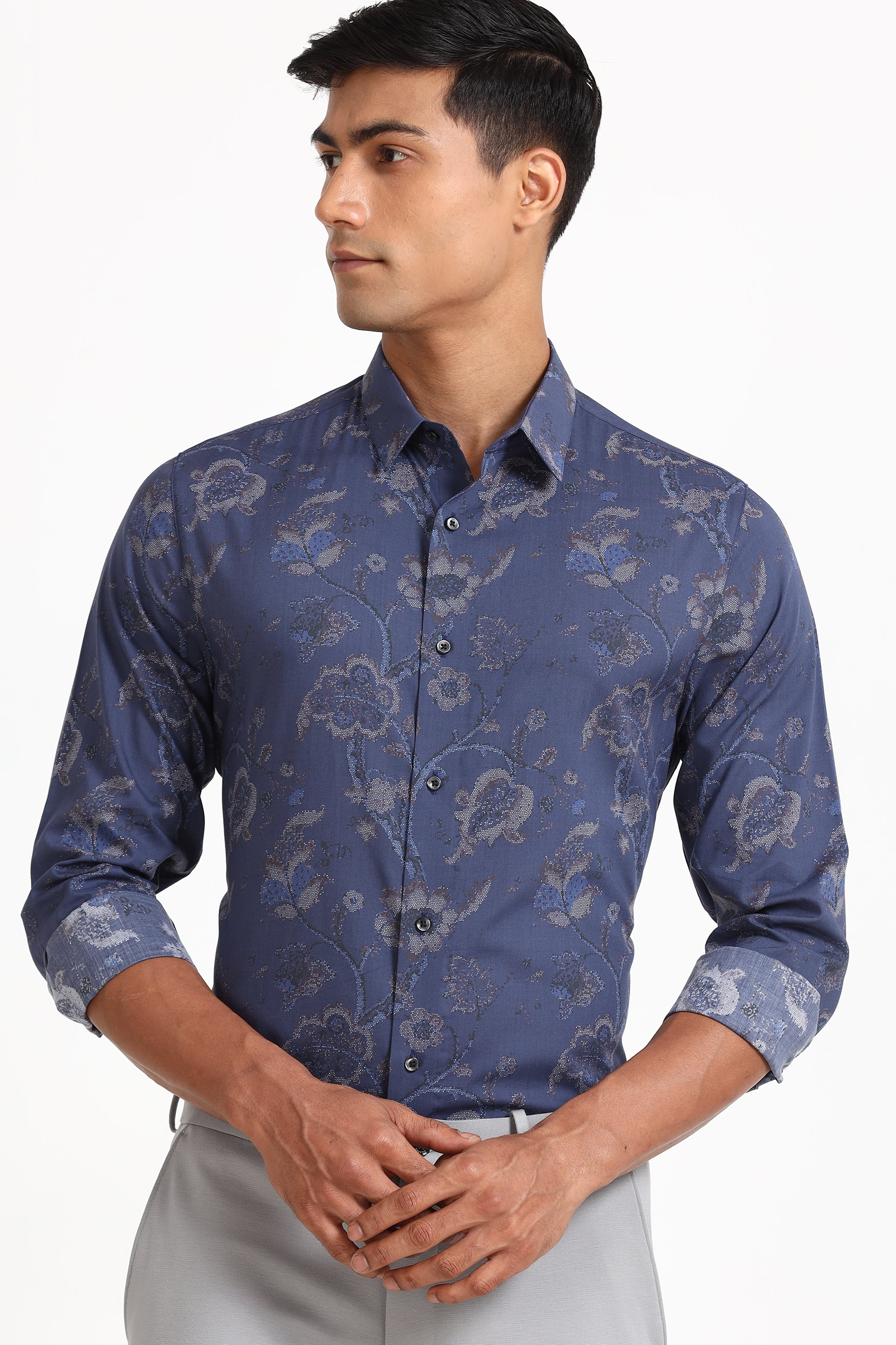 Blue Cameo Printed Shirt