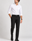 Black woven 4 way stretch  trouser