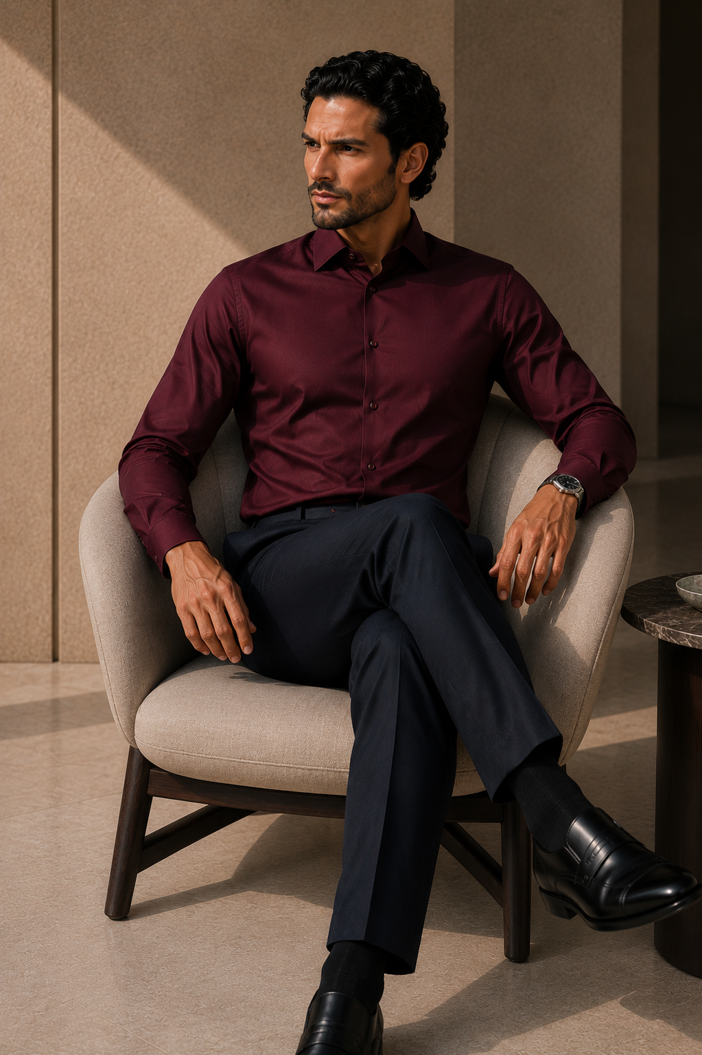 Maroon Stretch Premium Shirt