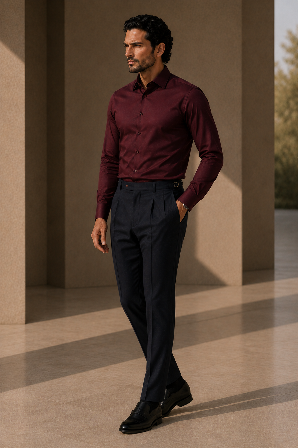 Maroon Stretch Premium Shirt