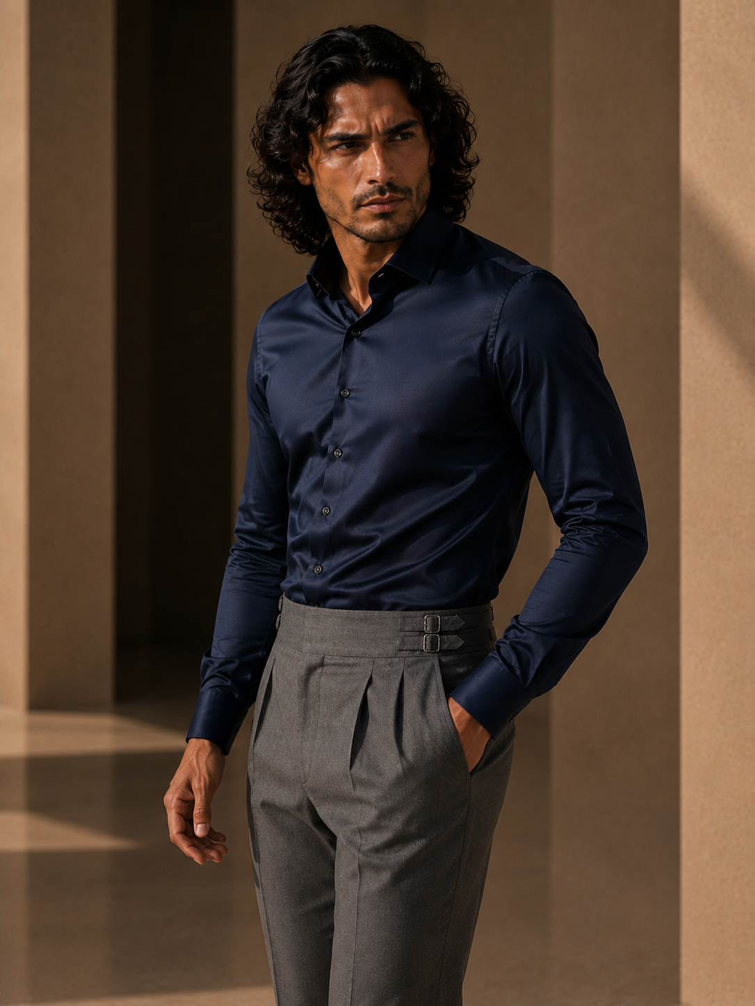 Navy Stretch Premium Shirt
