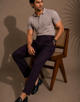 Dark Plum Pleated Trouser