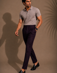 Dark Plum Pleated Trouser
