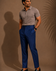 Blue Pleated Trouser