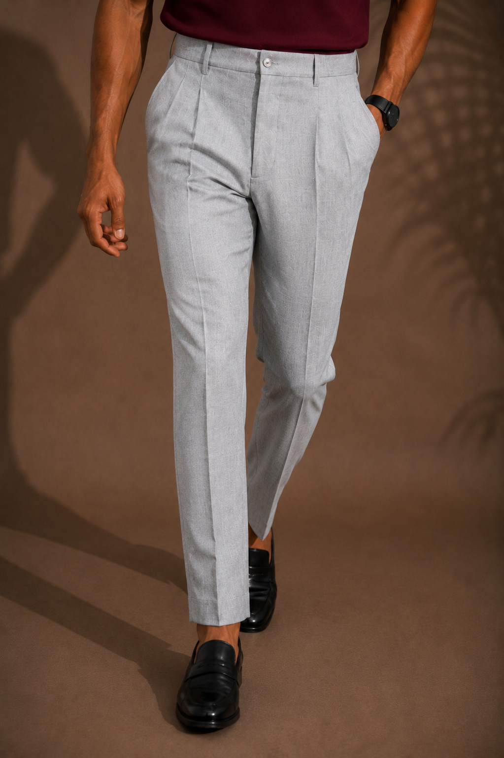 Light Grey Pleated Trouser