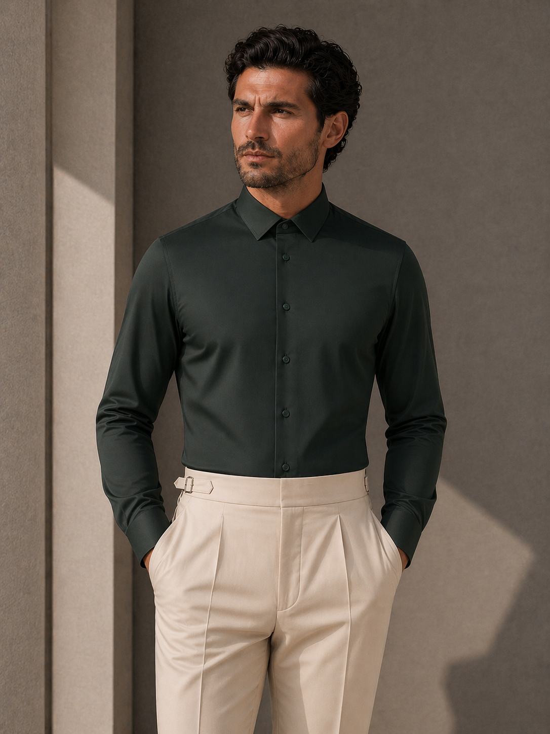 Dark Green Stretch Premium Shirt