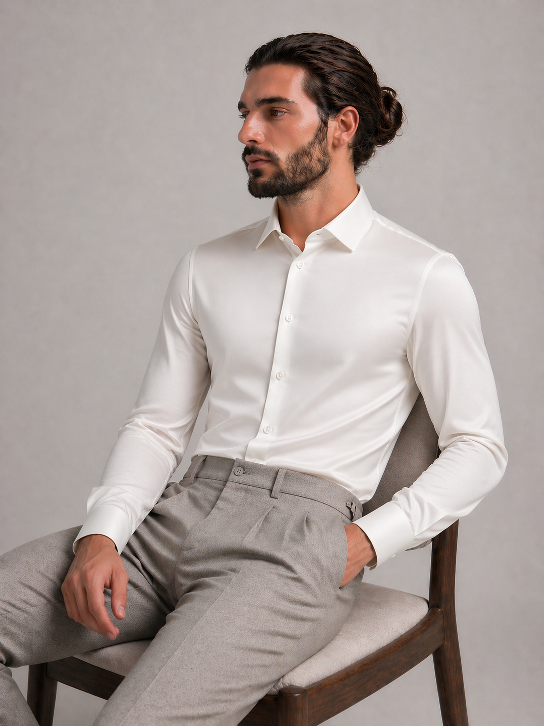 Cream Stretch Premium Shirt